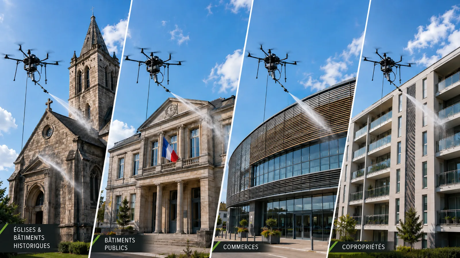 Nettoyage de copropriétés et bâtiments publics par drone