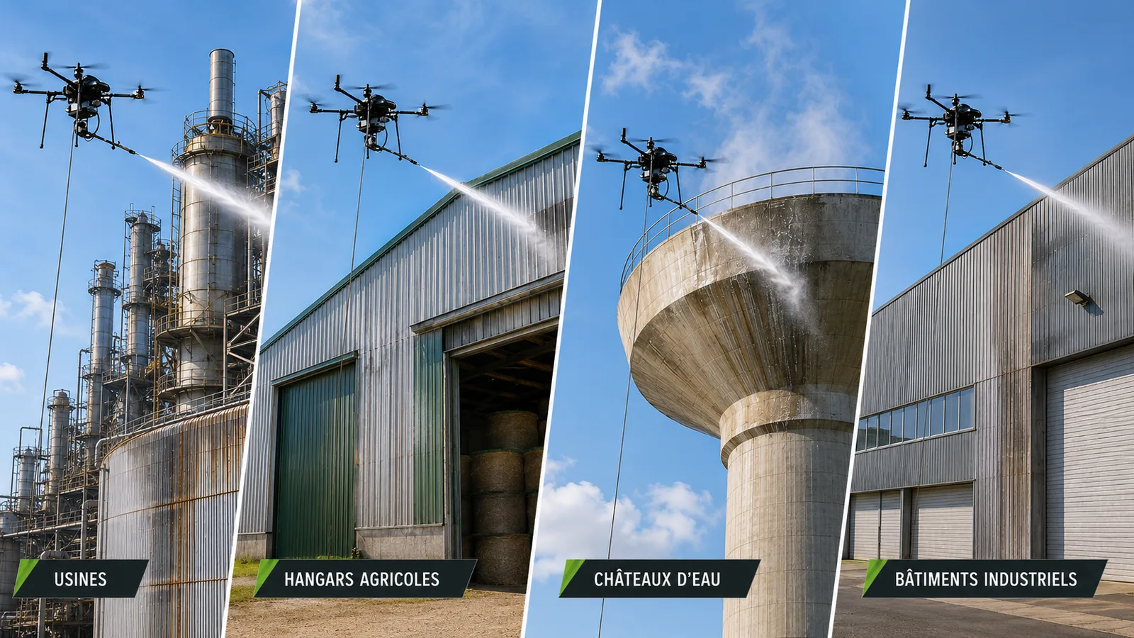 Nettoyage industriel par drone