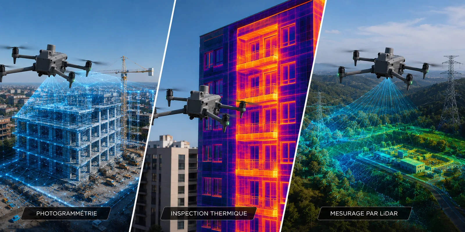 Inspections par drone : thermographie et photogrammétrie